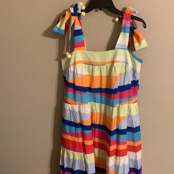 NWT Crosby by Mollie Burch Winnie dress rainbow stripe M - Picture 2 of 6